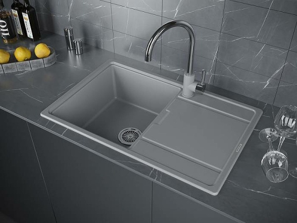 Кухонная мойка Paulmark  Flugen   PM217850-GRM серый металлик