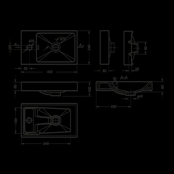 Раковина Sanita Luxe FEST 40 FST40SLWB01