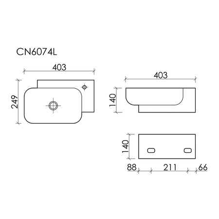 Раковина накладная (40,3х24,9) Ceramica Nova Element CN6074L