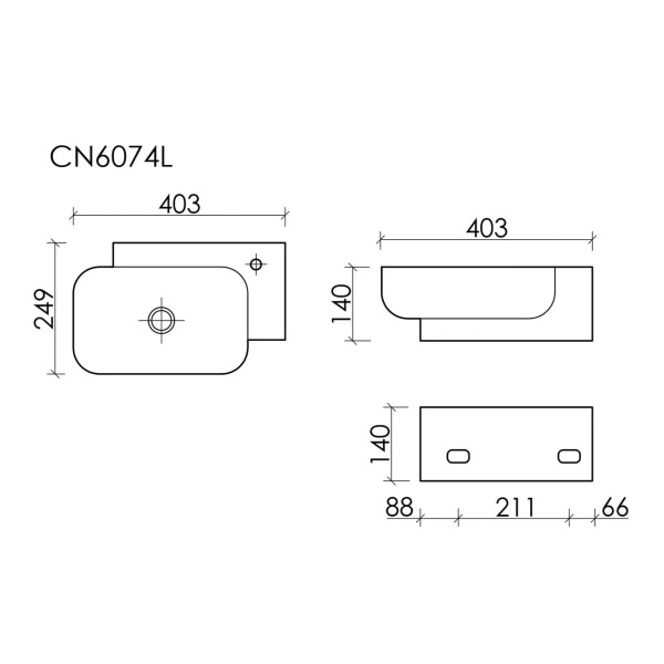 Раковина накладная (40,3х24,9) Ceramica Nova Element CN6074L