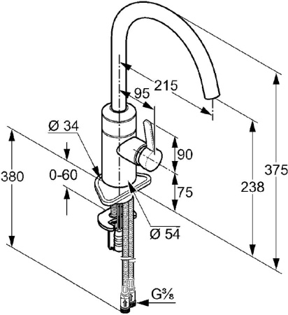 Смеситель для кухни электронный Kludi E-go 422100575