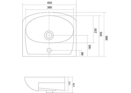 Раковина Акватон Акванью 45 1WH110150