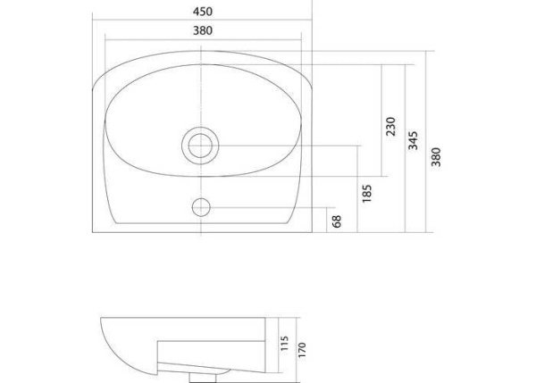 Раковина Акватон Акванью 45 1WH110150