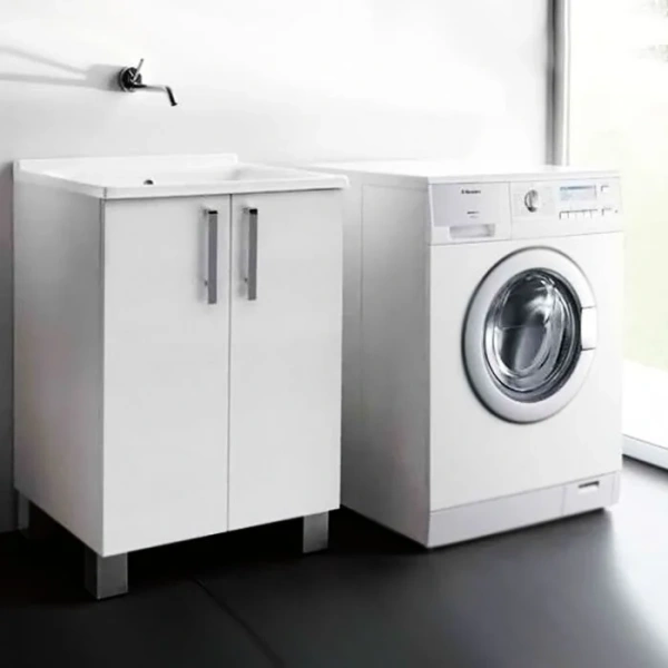 Комплект для постирочной с сифоном Kerasan Aquadom 9166K3N*0 белый матовый, без отверстия под смеситель 