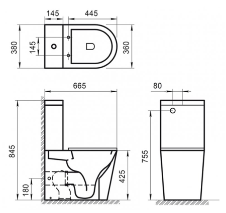 Чаша унитаза напольного BelBagno SFERA-R BB2141CPR