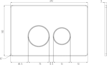 Кнопка смыва Oliveeka OL-R22-BG, PVD золото матовое