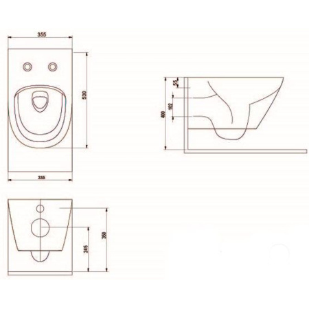 Подвесной безободковый унитаз с сиденьем микролифт beWash Bogen 88393201