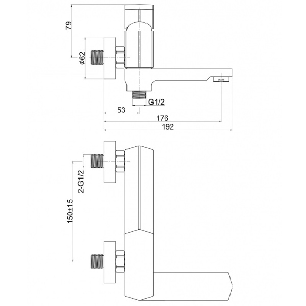Смеситель для ванны Cersanit WISLA 63056