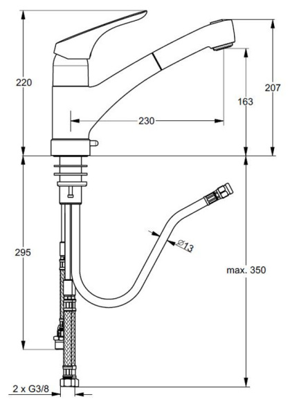 Смеситель для кухни Ideal Standard Cerasprint  New B5348AA