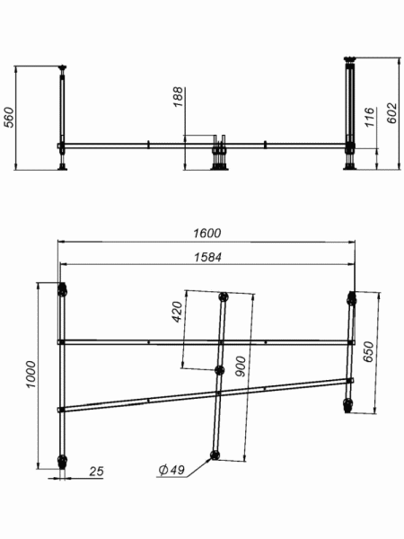 Каркас для ванны AM.PM Like 165x70 W80A-170U110W-R