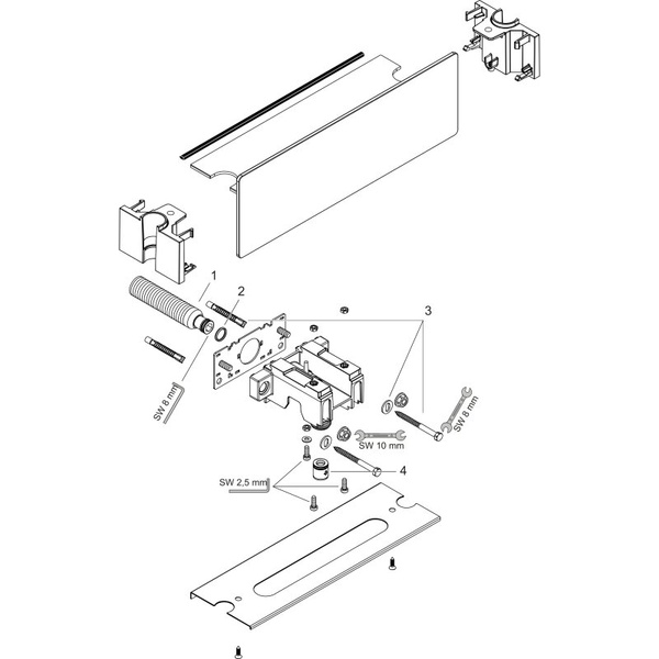 Подключение для душевого шланга с держателем Hansgrohe FixFit Porter 300 26456400 белый/хром