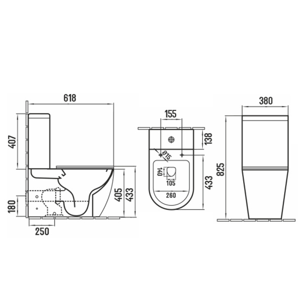 Унитаз напольный безободковый Melana MLN-310308