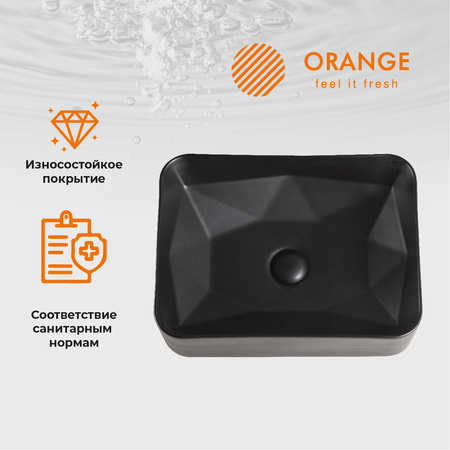 Раковина накладная (46,5х35) Orange  B02-460MB черный матовый
