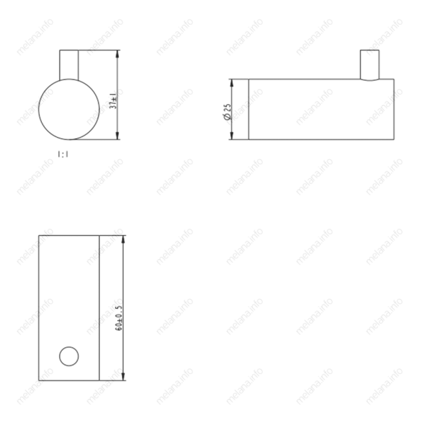 Крючок одинарный Melana MLN-865008