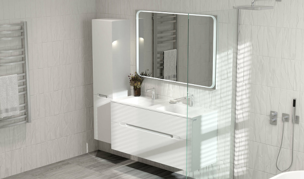 Тумба под раковину Jorno Modul 120  Mоl.01.122/P/W