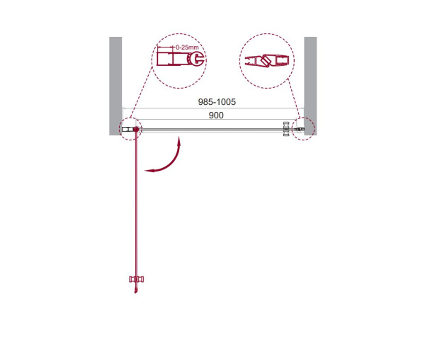Душевая дверь (100х195) BelBagno ETNA-B-1-100-C-Cr
