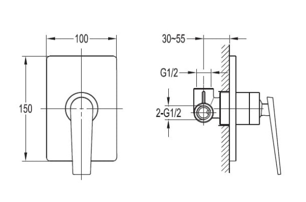 Смеситель для душа Cezares Baden BADEN-DIM-01