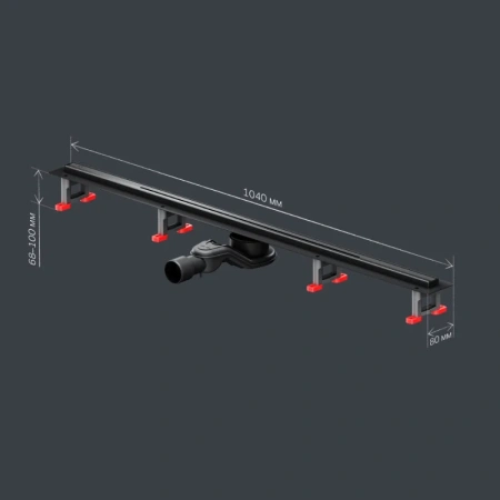 Душевой лоток с щелевой вставкой 100 см Am.Pm MasterFlow W01SC-S11-100-05BM черный матовый