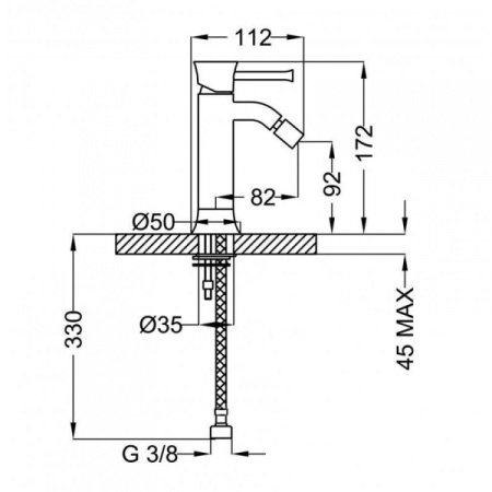 Смеситель для биде Cezares Positano POSITANO-BSM1-01-W0