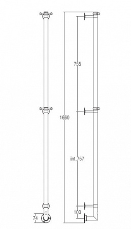 Электрический полотенцесушитель Margaroli Arcobaleno 616XBBN-1650