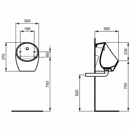Безводный писсуар Ideal Standard SPHERO Waterless MINI E189401