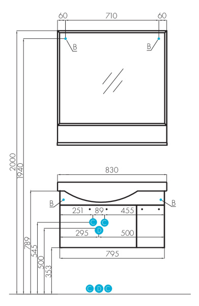 Тумба с раковиной Акватон Инди 1A1884K0ND010