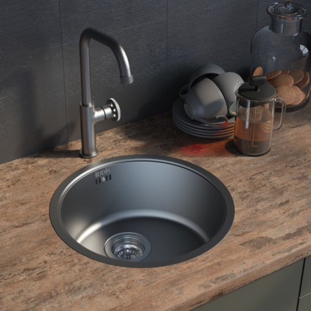 Кухонная мойка Iddis Edifice, графит, D-425x180 (EDI42G0i77)