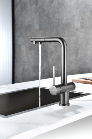 Смеситель для кухни с подключением к фильтру  Paulmark Serpentine Se213222-GM