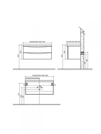 Тумба для раковины Cezares Sirio Moderno 54286