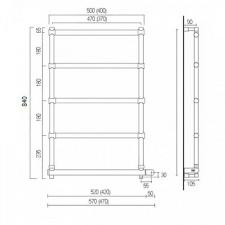 Электрический полотенцесушитель Margaroli Sole 5424705WHB