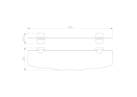 Стеклянная полка для ванной WONZON & WOGHAND PORTO, хром WW-1701