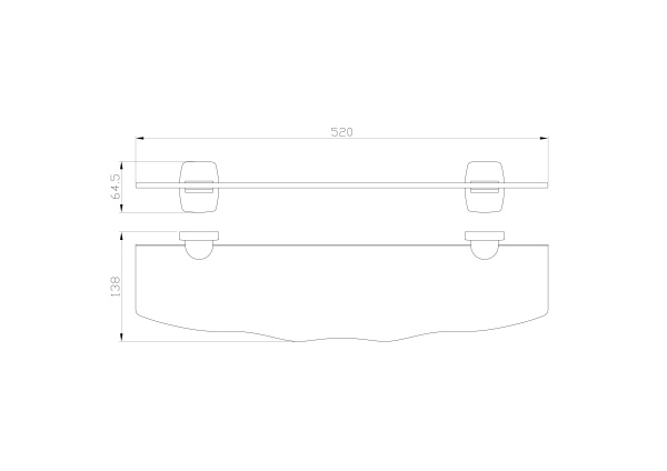 Стеклянная полка для ванной WONZON & WOGHAND PORTO, хром WW-1701