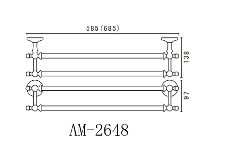 Полотенцедержатель двойной Art&Max AM-E-2648AL