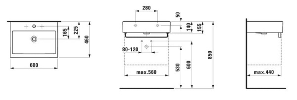 Раковина Laufen L I V I N G 8.1743.3.000.104.1 (60 см) Раковина Laufen L I V I N G 8.1743.3.000.104.1 (60 см)