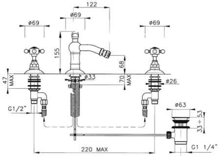 Смеситель Nicolazzi DAMES ANGLAISES 1415GO18