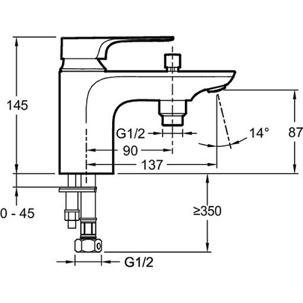 Смеситель для ванны Jacob Delafon Alleo+ E72321-CP