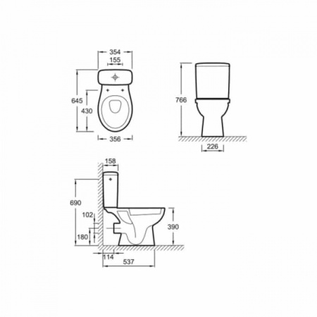 Унитаз подвесной безободковый Jacob Delafon Struktura EDE102-00 без сиденья