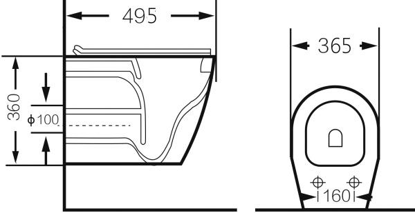 Унитаз подвесной безободковый Grossman  GR-4459S с сиденьем микролифт
