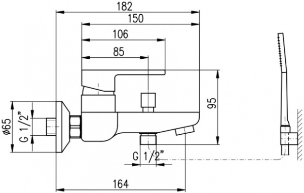 Смеситель для ванны Rav Slezak Vltava VT454.5/1CB