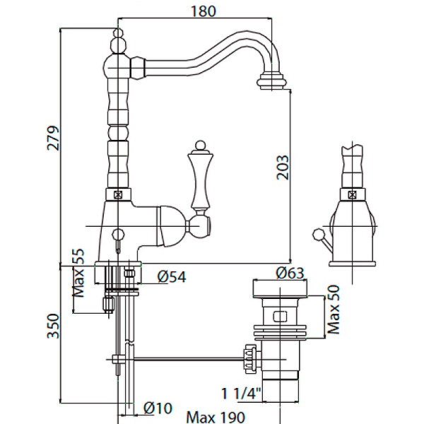 Смеситель для раковины Cezares Margot MARGOT-LSM2-BIO