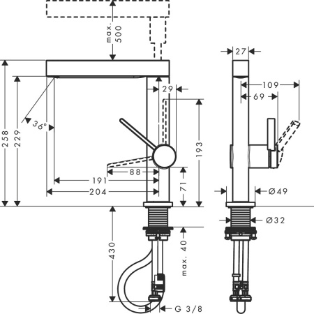 Смеситель для раковины Hansgrohe Finoris 76063670