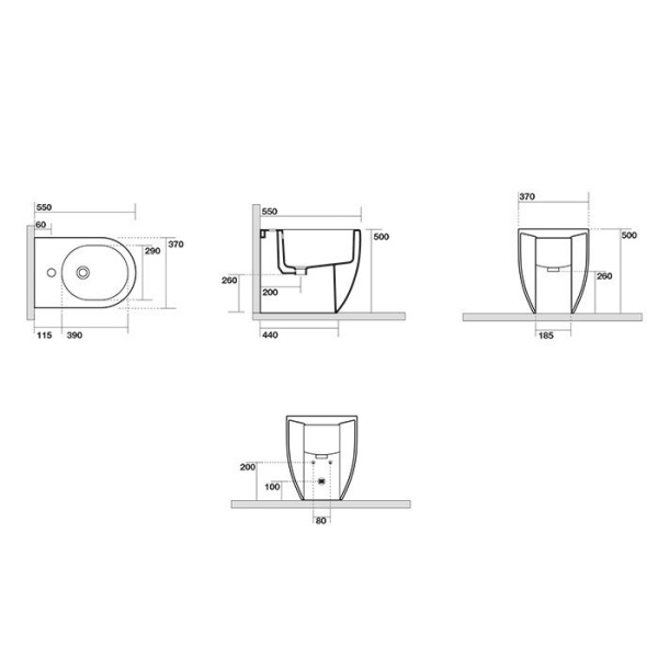 Биде напольное Kerasan Flo 312401 белый