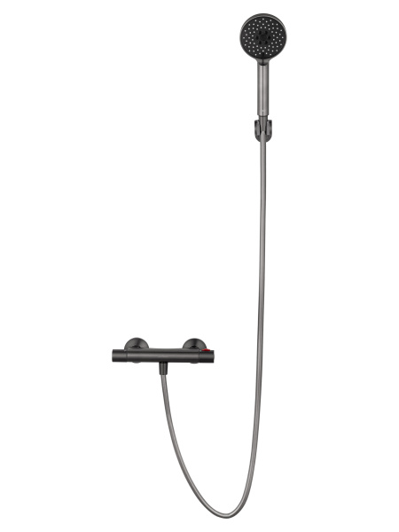 Смеситель для душа с термостатом WONZON & WOGHAND INN 5, темный графит WW-B2005-A-BGG