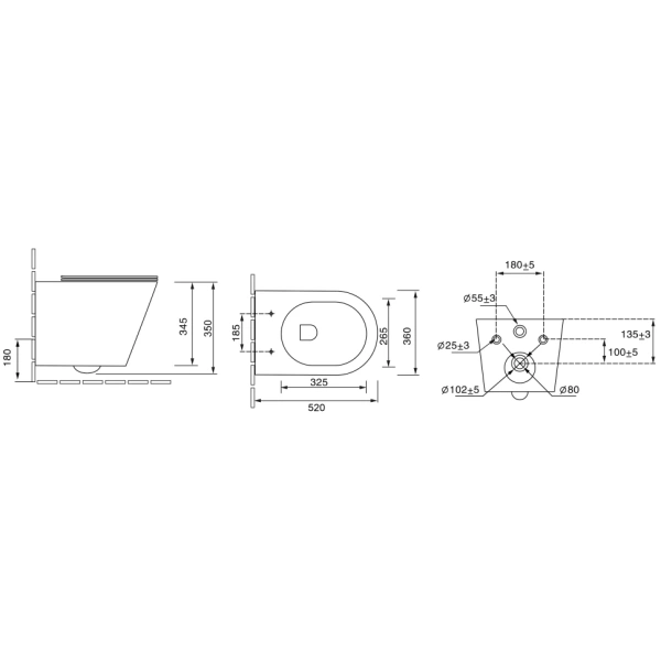 Унитаз подвесной безободковый Grossman Fly GR-4478MS с сиденьем микролифт