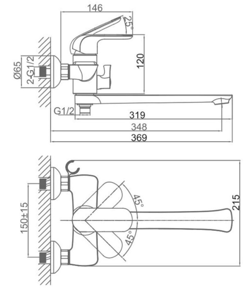 Смеситель для ванны D&K Venice.Gondola (DA1023301)