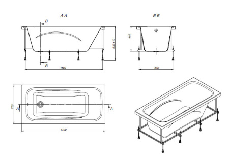 Акриловая ванна Roca Line (170х70) ZRU9302924