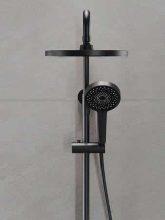 Душевая система с однорычажным смесителем AGGER Sweet A2793344 черный матовый