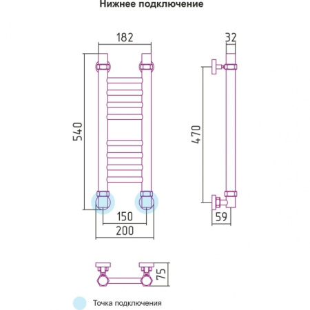 Полотенцесушитель водяной 500х150 Сунержа Богема 00-0102-5015