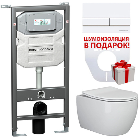 Комплект унитаза с инсталляцией Ceramicanova Play CN3001_1002W_1000