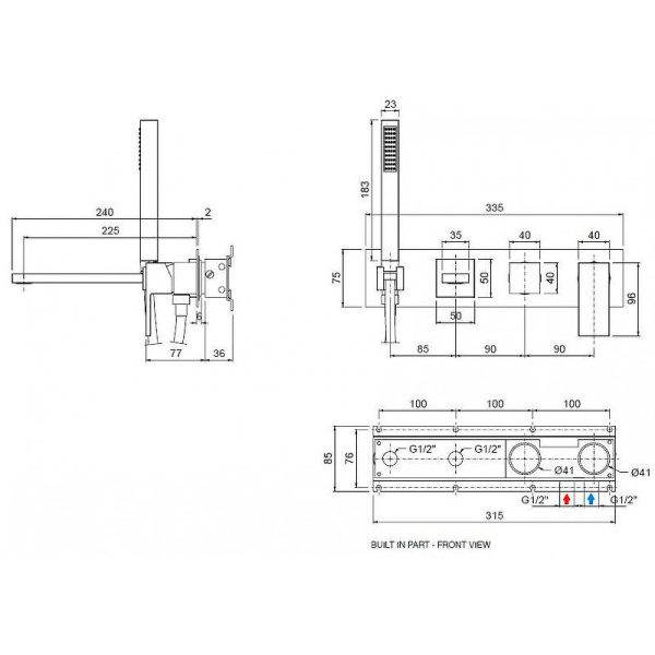 Смеситель для ванны Cezares Unika UNIKA-VDM2-02 Смеситель для ванны Cezares Unika UNIKA-VDM2-02